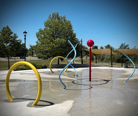 Splash pad at dominion gardens park